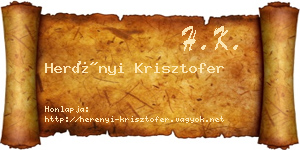 Herényi Krisztofer névjegykártya
